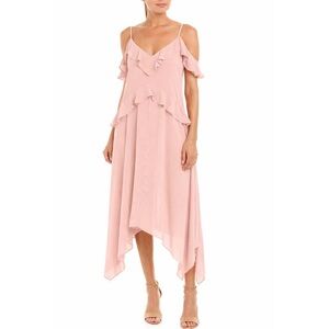 BCBGMAXAZRIA Lissa Handkerchief Hem Slip Dress in Blush Pale Pink